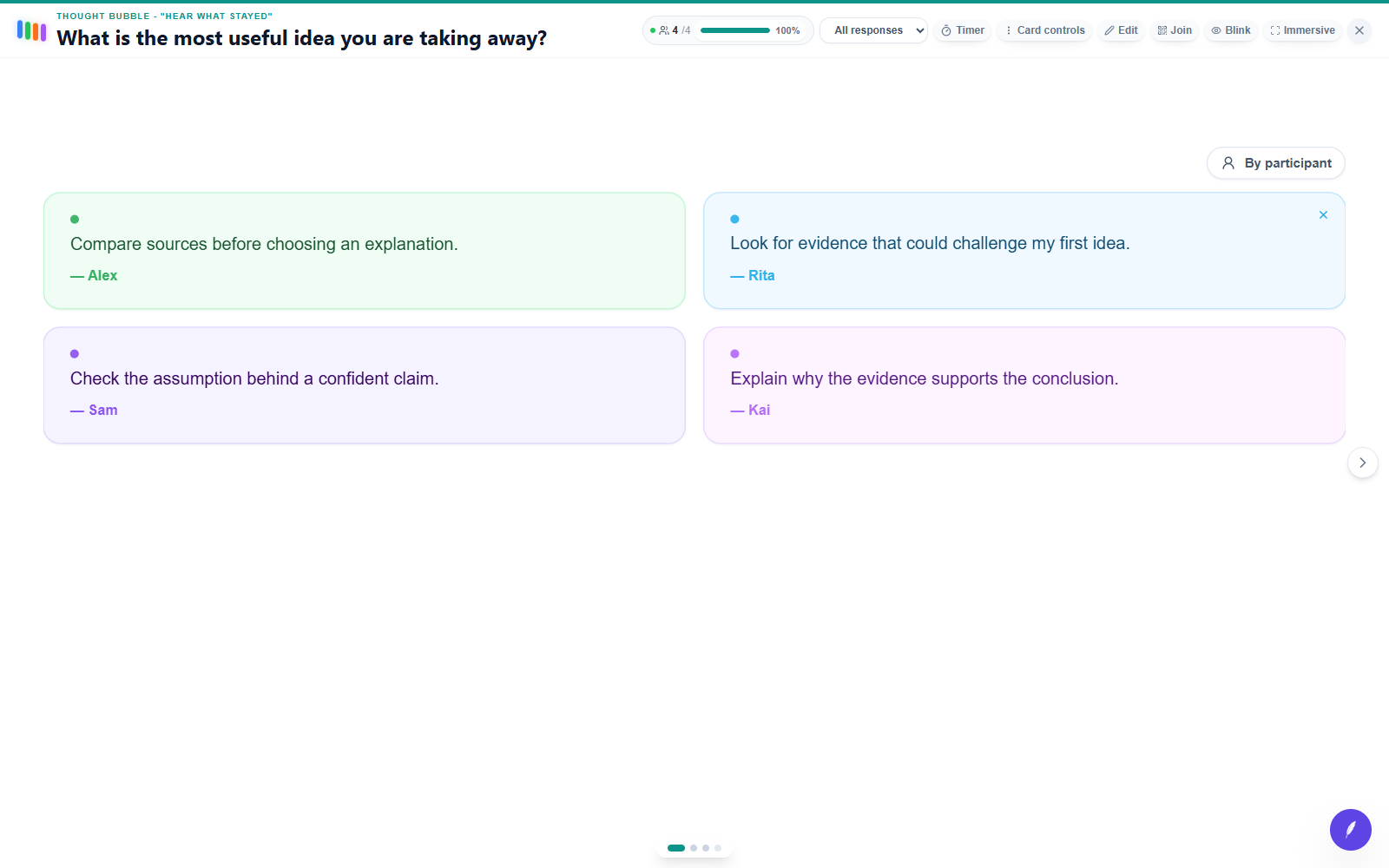 edauthor room screen: What is the most useful idea you are taking away?