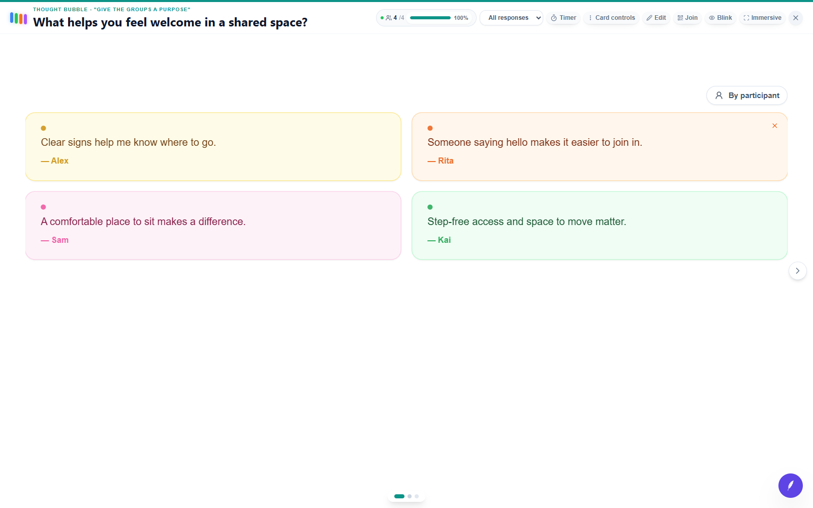 edauthor room screen: What helps you feel welcome in a shared space?