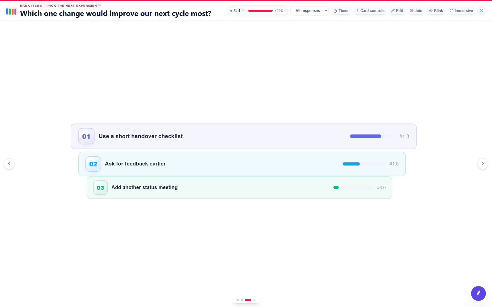 edauthor room screen: Which one change would improve our next cycle most?
